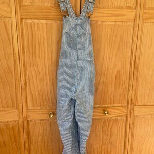 FAHERTY LINEN STRIPE OVERALLS
